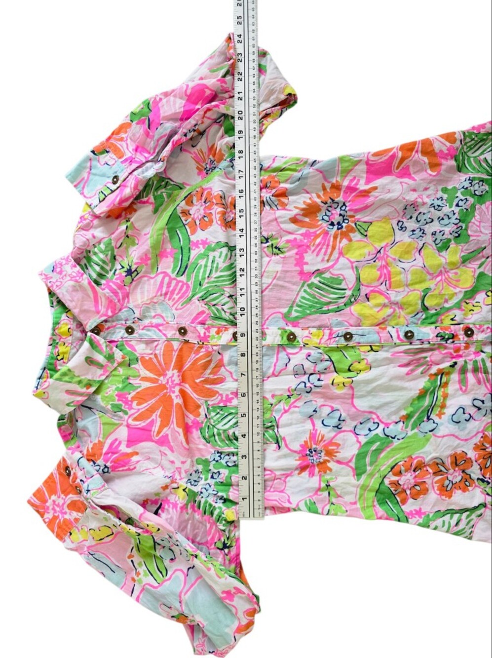 Lilly Pulitzer Target Colab Tropical Button Down Blouse Shirt Size M 100% Cotton - Picture 6 of 6